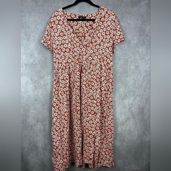 Madewell Clara Midi Dress Falling Daisies Flowy Fairy Dress Size XL - Picture 6 of 11